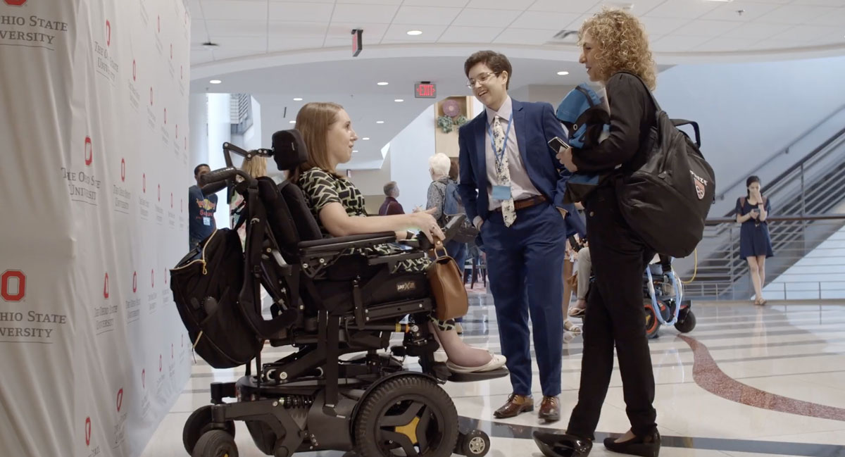 Anouseh Ansari (right), and Miss Wheelchair USA, Heather Tomko (left), at the 2019 SciAccess Conference, hosted at Ohio State.